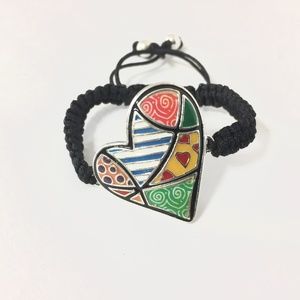 Heart Bracelet ( colors inspired by the artist Brito ).  NEW ITEM